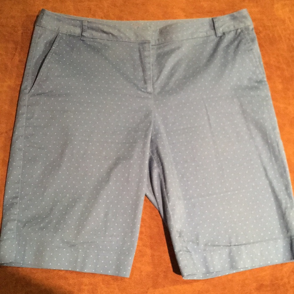 Izod Polka Dot Blue Khaki Bermuda Shorts